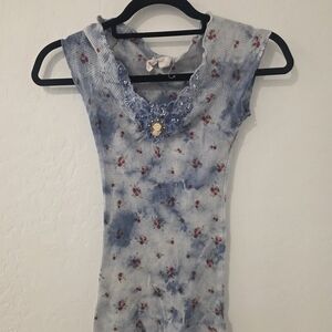 Floral Blue Women's Top